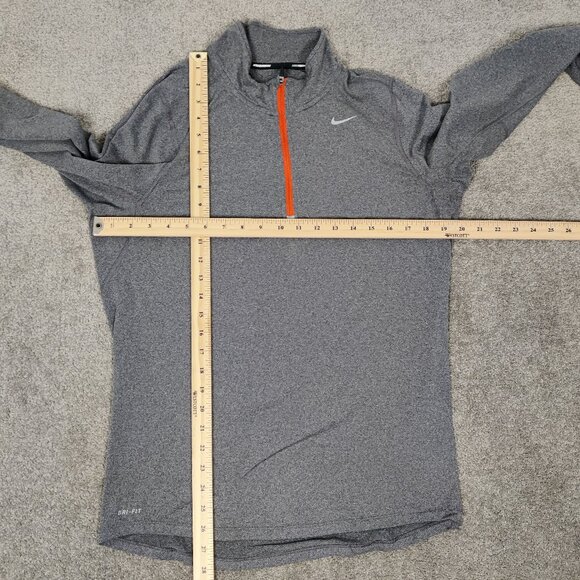 Nike Running Dri-Fit Men's Athletic Tee Sz S Gray Thumb Loops Activewear Workout - Picture 7 of 9